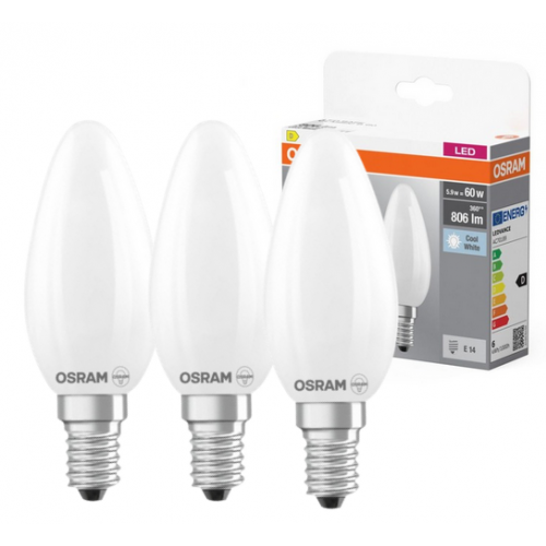 Żarówka LED /3szt./ Świeczka E14 5,5W=60W 806lm neutralna biel 300st OSRAM - 4058075592575.png