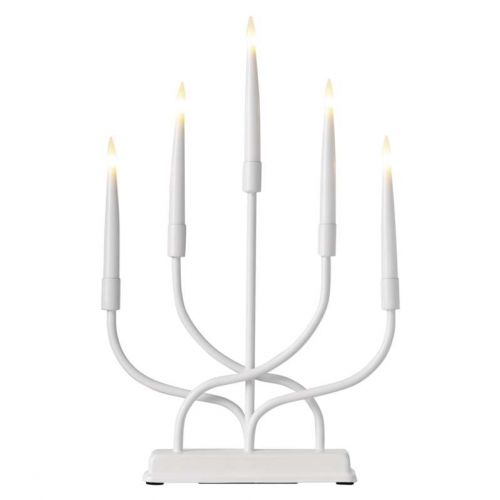 Świąteczny świecznik biały 5LED 40cm metal ciepła biel IP20 timer - 41511.jpeg
