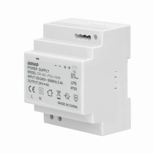 Zasilacz na szynę DIN 24VDC, 4A, 100W, szerokość 4 moduły OR-PSU-1649 ORNO - 4f3f4b9fec02983b23c467df7f13c7a27bd4fd00.jpg