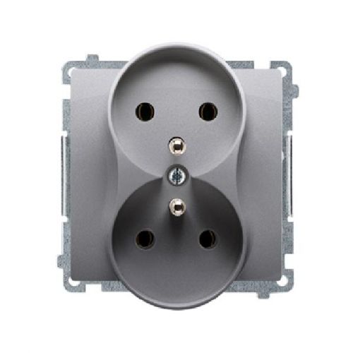 Simon Basic Gniazdo wtyczkowe podwójne z uziemieniem  z przesłonami torów prądowych Σ16A 250V zaciski śrubowe stal inox BMGZ2MZ.01/21 - 504e1a95da00ea64fafc1a5f53deabac6a999047.jpg