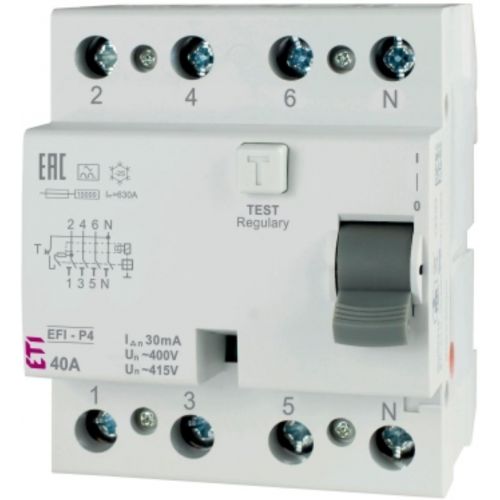 Wyłącznik różnicowoprądowy EFI-P4 AC 25/0.1 3P+N  25A 100mA Typ AC 002061621 ETI - 5277ef4e34323ecc79494ebbf6e8b123cef9a885.jpg