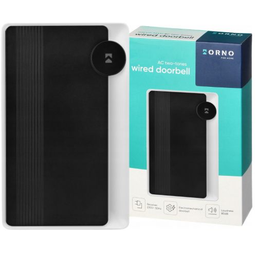 Dzwonek do drzwi przewodowy 230V 2-tonowy DING-DONG 80dB biało-czarny ORNO - dzwonek_bialo-czarny.png