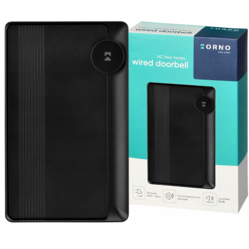 Dzwonek do drzwi przewodowy 230V 2-tonowy DING-DONG czarny 80dB ORNO - dzwonek_czarny.png
