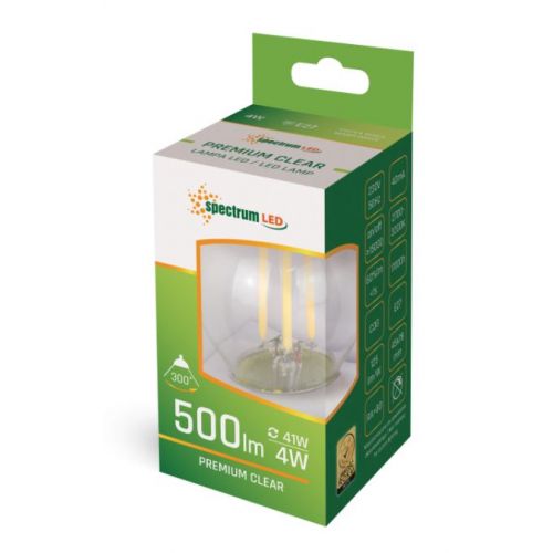 Zarówka LED kulka filament E-27 4W ciepła biel  WOJ+14072 Spectrum Led - e27_n.jpg