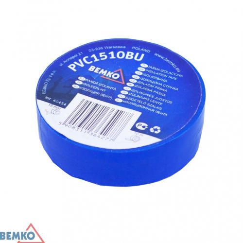 BEMKO TAŚMA IZOLACYJNA 15x10m NIEBIESKA/BLUE E30-PVC1510BU - e30_pvc1510bu_1_bemko.jpg