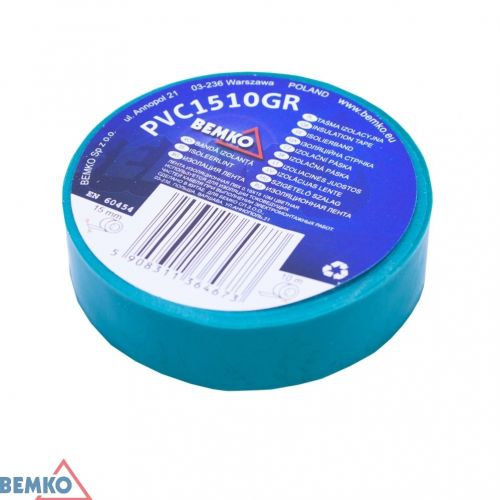 BEMKO TAŚMA IZOLACYJNA 15x10m ZIELONA/GREEN E30-PVC1510GR - e30_pvc1510gr_1_bemko.jpg