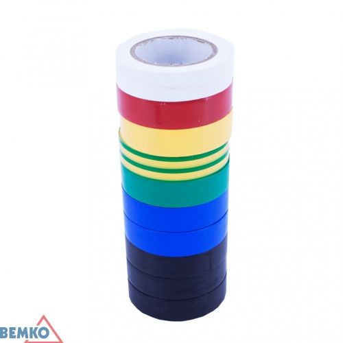 BEMKO TAŚMA IZOLACYJNA 15x10m KOLOROWA/MULTICOLOR E30-PVC1510ZC - e30_pvc1510zc_1_bemko.jpg