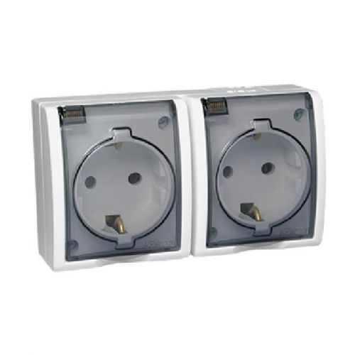 Simon Aquarius Gniazdo wtyczkowe z uziem. Schuko podwójne bryzgoszczelne IP54 klapka transp. z przesłonami torów prądowych 16A 250V zaciski śrubowe biały AQGSZ1-2Z/11A KONTAKT - ede3982ab1d5a9bb324a72dd3de07646709de192.jpg