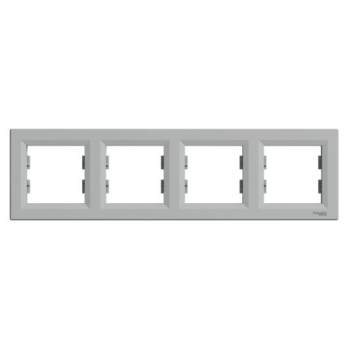 Asfora ramka poczwórna 4-krotna pozioma aluminium EPH5800461 SCHNEIDER - eph5800461.jpg
