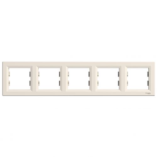 Asfora ramka pięciokrotna 5-krotna pozioma kremowy EPH5800523 SCHNEIDER - eph5800523.jpg