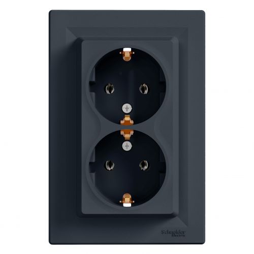 Asfora gniazdo podwójne z uziemieniem SCHUKO antracyt EPH9900171 SCHNEIDER - eph9900171.jpg