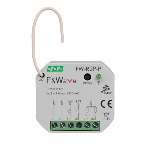 Radiowy podwójny przekaźnik bistabilny do puszki montażowej fi60 85-265V AC/DC multifunkcyjny do montażu podtynkowego FW-R2P-P F&F - fw_r2p_p_2_.jpg