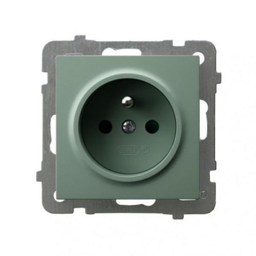 AS Gniazdo pojedyncze z uziemieniem zielony mat GP-1GZ/m/84 OSPEL - gp-1gz-m-84.jpg