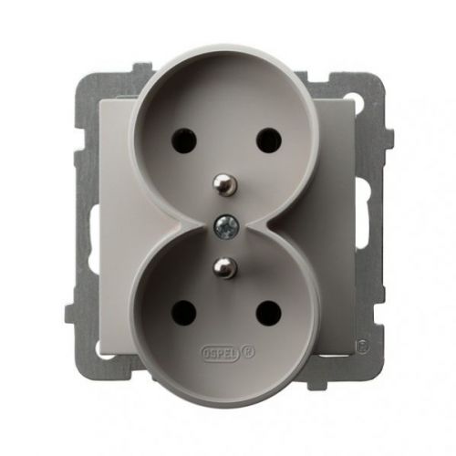 AS Gniazdo podwójne z uziemieniem kaszmir GP-2GRZ/m/82 OSPEL - gp-2grz-m-82.jpg