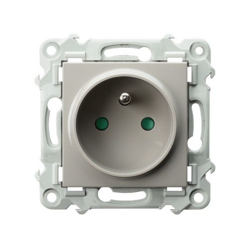 SZAFIR Gniazdo pojedyncze z uziemieniem z przesłonami torów prądowych kolor kaszmirowy beż GP-1ZZP/m/83 OSPEL - gp_1zzp_m_83.jpg