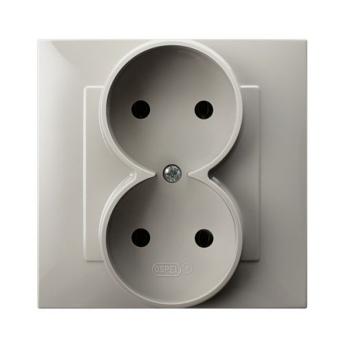 SZAFIR Gniazdo podwójne kompletne z ramką kolor kaszmirowy beż GP-2Z/83 OSPEL - gp_2z_83.jpg