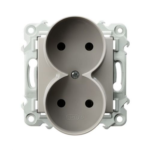 SZAFIR Gniazdo podwójne moduł bez ramki kolor kaszmirowy beż GP-2ZR/m/83 OSPEL - gp_2zr_m_83.jpg