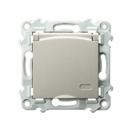 SZAFIR Gniazdo bryzgoszczelne z uziemieniem IP44 klapka kolor kaszmirowy beż GPH-1ZZ/m/83/w OSPEL - gph_1zz_m_83_w.jpg