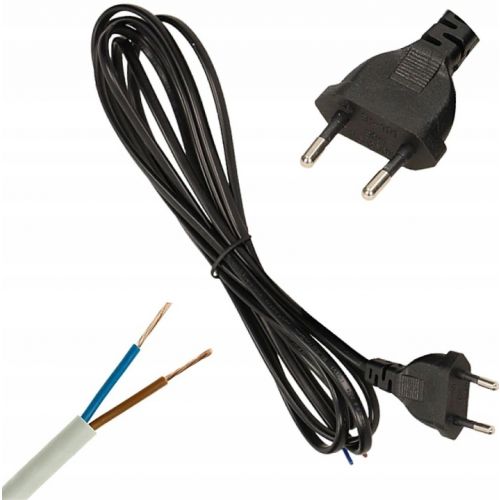 Przewód przyłączeniowy wtyczka EURO 2P 2x0,75mm2 IP20, 1,9m czarny ORNO - kabel-z-wtyczka-plaska-przewod-zasilajacy-przylaczeniowy-euro-1-9-m-czarny.jpg