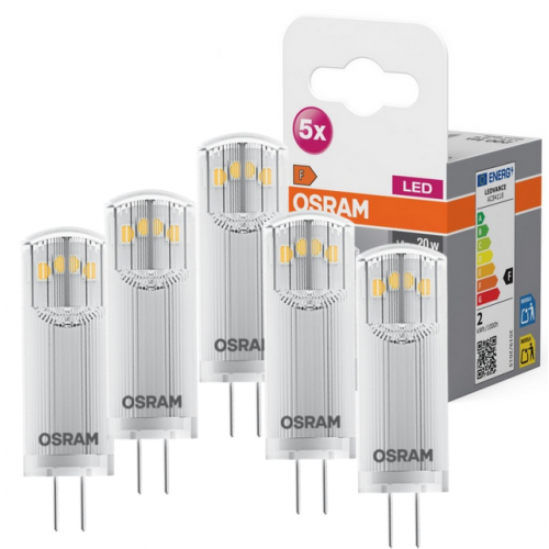 Żarówka LED 5szt. Kapsułka G4 1,8W=20W 200lm ciepła biel 12V 320st BASE OSRAM - kapsulki.png