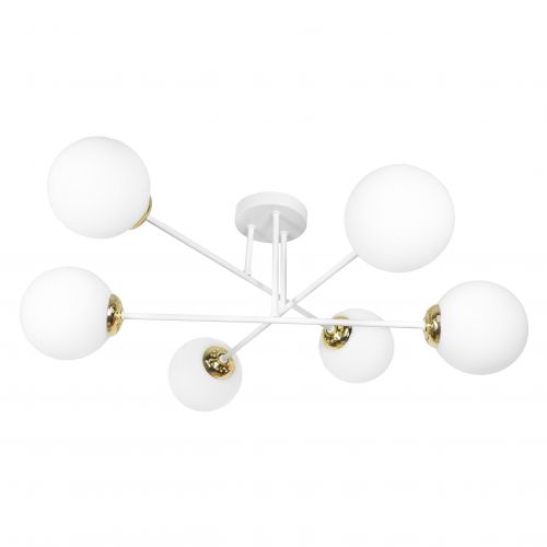 LEIA 6P E27, lampa wisząca, max. 6x60W, biało-złota - 5904988907090 - m/18451333/5904988907090.jpg