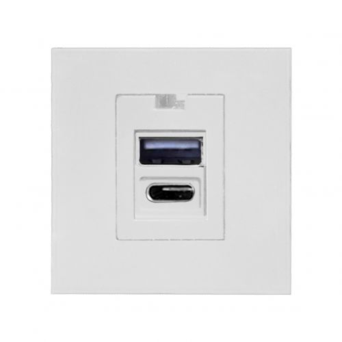 NOEN USB x2 - typ A+C, podwójny port modułowy 45x45mm z ładowarką USB, 2,1A 5VDC, biały - 5908254842863 - m/18453769/5908254842863.jpg
