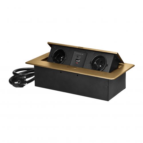 Gniazda meblowe wpuszczane w blat z płaskim frezowanym rantem, ładowarką USB i przewodem 1,5m, 2x2P+ - 5908254841002 - m/18453843/5908254841002.jpg