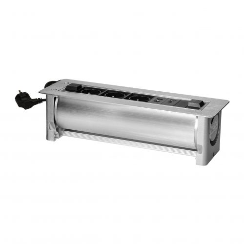 Gniazdo meblowe wpuszczane w blat z płaskim frezowanym rantem oraz elektrycznym otwieraniem, 3x2P+Z, - 5908254842436 - m/18453855/5908254842436.jpg