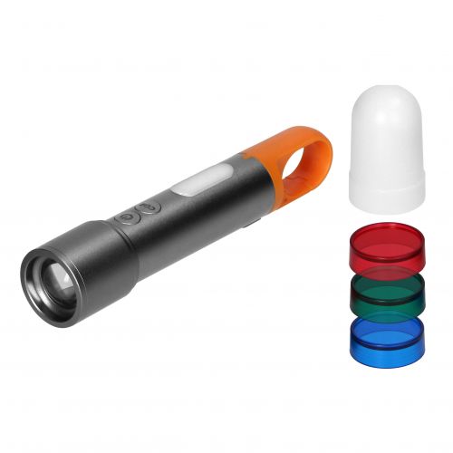 Latarka LED SMD 10W + COB 2W, 350lm, 1200 mAh, funkcja zoom, kolorowe nakładki - LT18_5908254843464_2D_0001_large - m/19149618/lt18-5908254843464-2d-0001-large.jpg