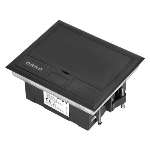 Puszka podłogowa na gniazda modułowe 4 x 45x45mm lub 8 x 22,5x45mm, pokrywa: plastik, czarna - ORGP9201P_5908254843143_2D_0001_large - m/19461133/orgp9201p-5908254843143-2d-0001-large.jpg