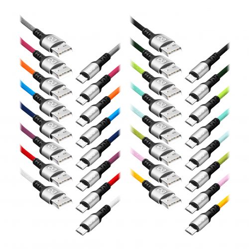 Kabel USB - micro USB eXc BRAID, 1.2m (2.4A, szybkie ładowanie), kolor mix*, bez opakowania - 5902626009502 - m/19620980/5902626009502.jpg