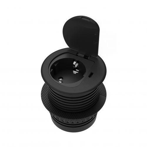 Gniazdo meblowe O6cm wpuszczane w blat z pokrywką, ładowarką USB i przewodem 1,9m, 1x2P+Z (Schuko), - 5908254846311 - m/19918441/5908254846311.jpg