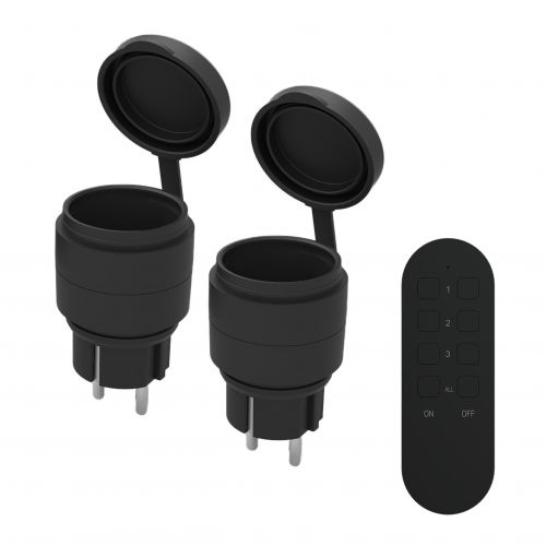 Zestaw bezprzewodowych gniazd MINI, sterowanych pilotem 2+1, 2300W, IP44 - 5908254845949_20240701115751 - m/19918453/5908254845949-20240701115751.jpg
