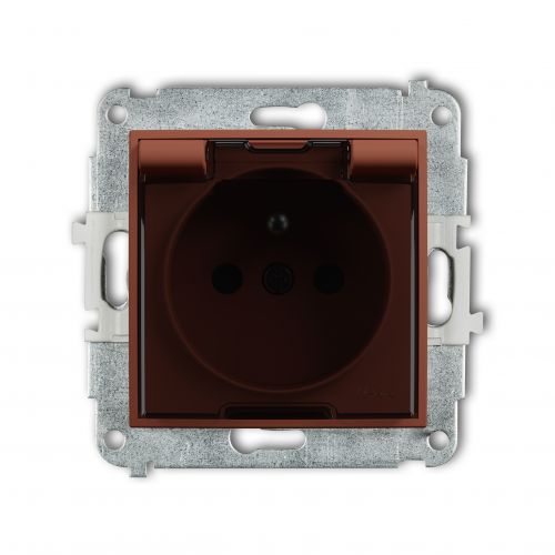 KARLIK ICON Gniazdo bryzgoszczelne z uziemieniem klapka dymna terakota 63IGPB-1zdp terakota - 63igpb-1zdp - m/19923370/63igpb-1zdp.jpg