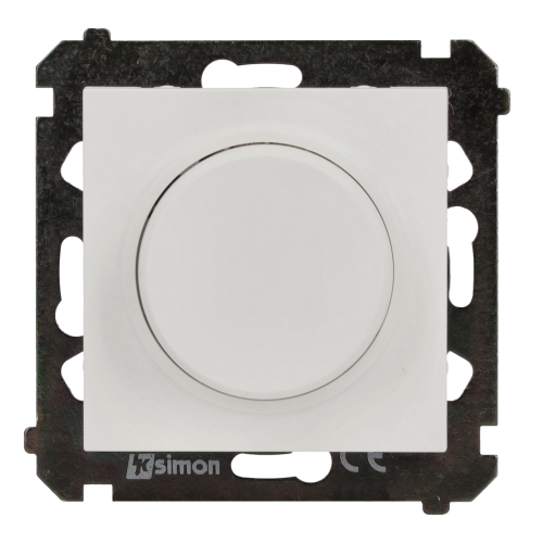 SIMON 55 Ściemniacz obrotowy do LED ściemnialnych 230 V 2–200 W Biały mat KONTAKT - img_9115 - m/20419891/img-9115.png