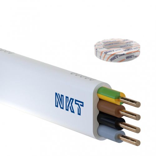 Przewód instalacyjny NKT instal YDYp 4x2,5mm2 biały płaski /100m/ NKT - PICTURE_50985_1 - m/20872945/picture-50985-1.png