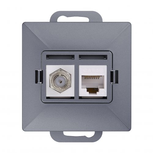 Gniazdo pojed. typu F + Gniazdo 1xRJ45 Cat6 Pearl, TV/F+RJ45/P, antracyt - 5904988911455_20250203121832 - m/21111156/5904988911455-20250203121832.jpg