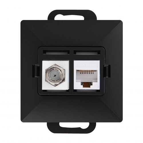 Gniazdo pojed. typu F + Gniazdo 1xRJ45 Cat6 Pearl, TV/F+RJ45/P, czarny - 5904988911462_20250203121840 - m/21111158/5904988911462-20250203121840.jpg