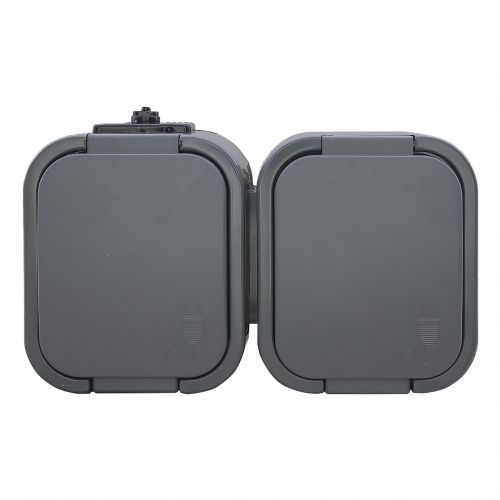 Gniazdo podwójne natynkowe 2P+Z, Schuko, bryzgoszczelne z klapką B2, IP54, NT-7B2, szary - 5904988911936_20250203124756 - m/21111234/5904988911936-20250203124756.jpg