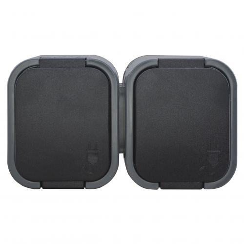 Gniazdo podwójne natynkowe 2x2P+Z, bryzgoszczelne z klapką B2, IP54, NT-6B2, szary/czarny - 5904988911820_20250203124811 - m/21111242/5904988911820-20250203124811.jpg