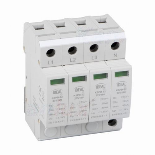 Ogranicznik przepięć 275/160 3P+N 4P T2 © 40kA 1,5kV 275V KSPD-T2 IDEAL KANLUX - 36312 - m/21664483/36312.jpg