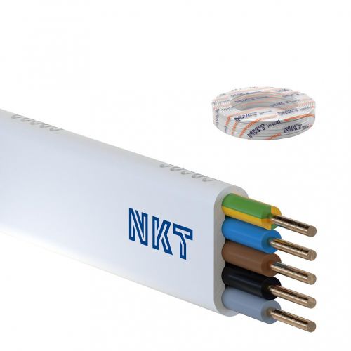 Przewód instalacyjny NKT instal YDYp żo 5x2,5mm2 biały 450/750V płaski /100m/ NKT - PICTURE_50977_1 - m/21764967/picture-50977-1.png