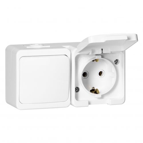 Gniazdo pojedyncze 2P+Z bryzgood. SCHUKO z klapką w kol.wyrobu + Łącznik 1-biegunowy IP44, SMART, bi - GWN17S_5907522054229_2D_0001_large - m/21782289/gwn17s-5907522054229-2d-0001-large.jpg