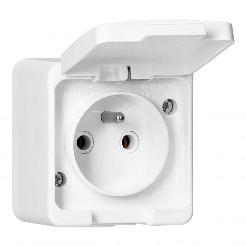 Gniazdo pojedyncze 2P+Z bryzgoodporne z klapką w kolorze wyrobu IP44, SMART, biały - NT16S_5907522003661_2D_0001_large - m/21782300/nt16s-5907522003661-2d-0001-large.jpg