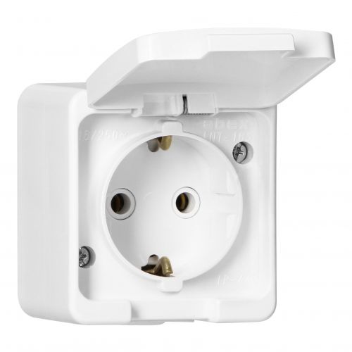 Gniazdo pojedyncze 2P+Z SCHUKO bryzgoodporne z klapką w kolorze wyrobu IP44, SMART, biały - NT17S_5907522004569_2D_0001_large - m/21782304/nt17s-5907522004569-2d-0001-large.jpg