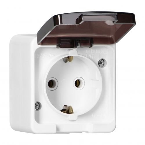 Gniazdo pojedyncze 2P+Z SCHUKO bryzgoodporne z klapką dymną IP44, SMART, biały - NT17SL_5907522004613_2D_0001_large - m/21782306/nt17sl-5907522004613-2d-0001-large.jpg