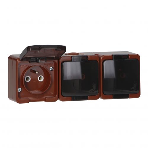 Gniazdo potrójne 3x2P+Z bryzgoodporne z klapką dymną IP44, SMART, brązowy - NT316SL_5907522087326_2D_0001_large - m/21782311/nt316sl-5907522087326-2d-0001-large.jpg