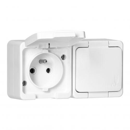 Gniazdo podwójne 2P+Z bryzgoodporne z klapką w kolorze wyrobu IP44, SMART, biały - NT6S_5907522003715_2D_0001_large - m/21782317/nt6s-5907522003715-2d-0001-large.jpg