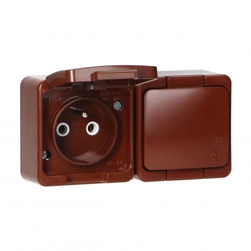 Gniazdo podwójne 2P+Z bryzgoodporne z klapką w kolorze wyrobu IP44, SMART, brązowy - NT6S_5907522018870_2D_0001_large - m/21782318/nt6s-5907522018870-2d-0001-large.jpg