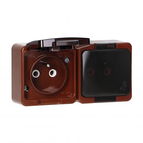 Gniazdo podwójne 2P+Z bryzgoodporne z klapką dymną IP44, SMART, brązowy - NT6SL_5907522018979_2D_0001_large - m/21782321/nt6sl-5907522018979-2d-0001-large.jpg